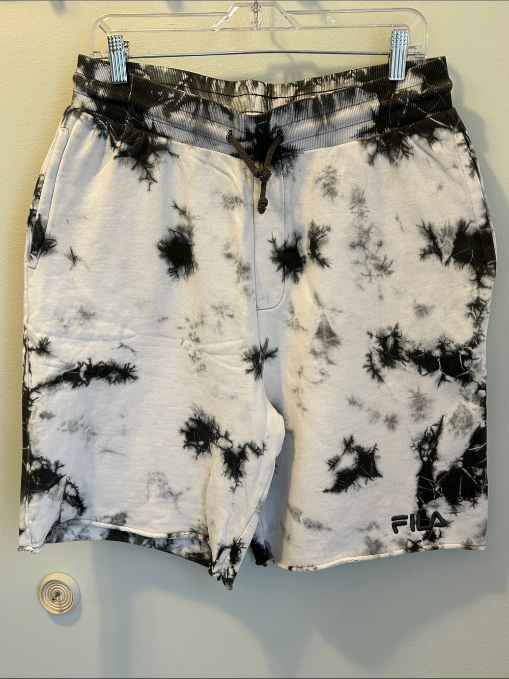 FILA green & White Tie-Dye Lounge Shorts